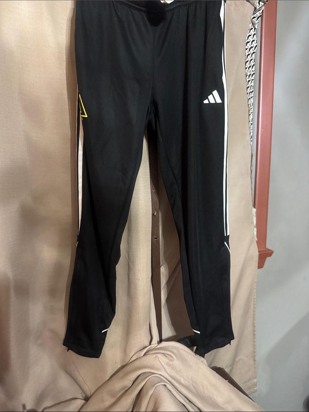 adidas Black Women’s Track Pants with White Stripes